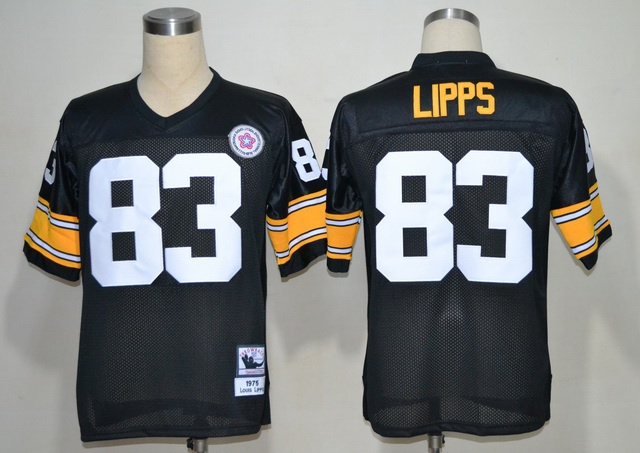 Steelers 83 Lipps Black Throwback 1975 Jerseys