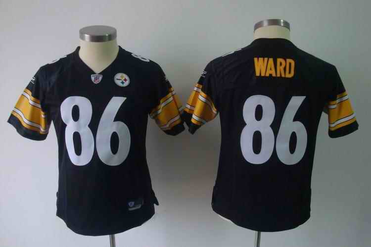 Steelers 86 Ward black team women Jerseys