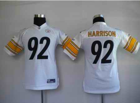Steelers 92 Harrison white kids Jerseys