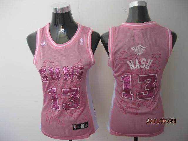Suns 13 Nash Pink Women Jersey - Click Image to Close