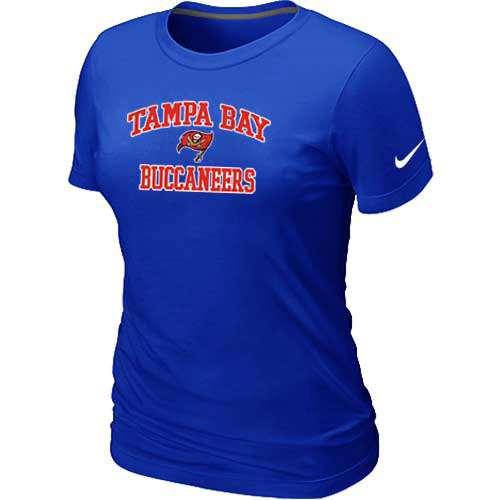 Tampa Bay Buccaneers Women's Heart & Soul Blue T-Shirt - Click Image to Close