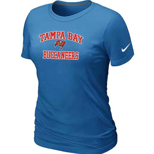 Tampa Bay Buccaneers Women's Heart & Soul L.blue T-Shirt - Click Image to Close