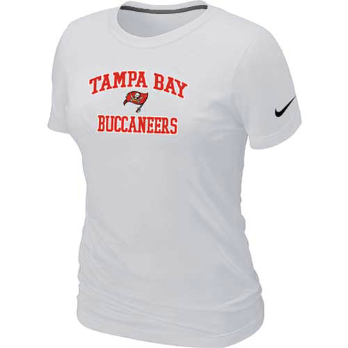 Tampa Bay Buccaneers Women's Heart & Soul White T-Shirt - Click Image to Close
