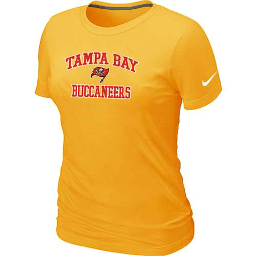 Tampa Bay Buccaneers Women's Heart & Soul Yellow T-Shirt - Click Image to Close