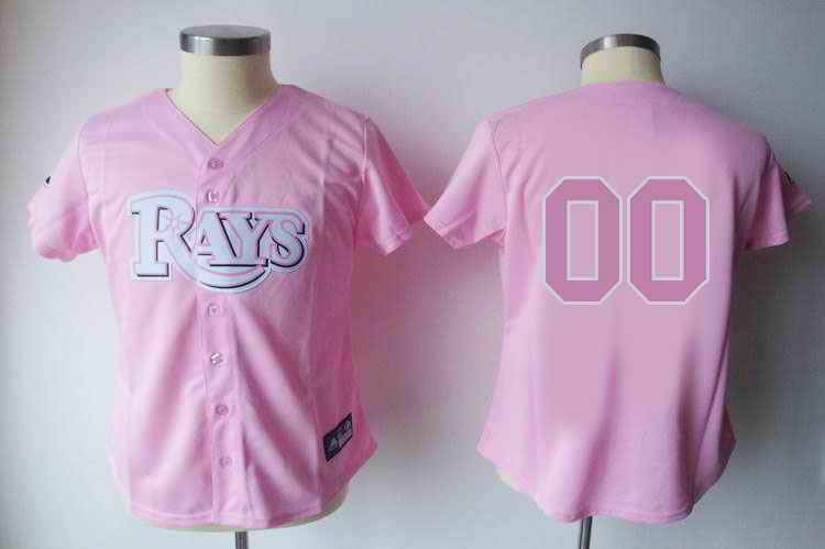 Tampa Bay Rays Blank Pink Women Custom Jerseys - Click Image to Close