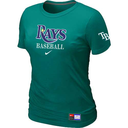Tampa Bay Rays Nike Women's L.Green Short Sleeve Practice T-Shirt - Click Image to Close
