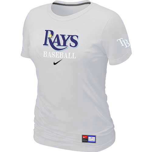 Tampa Bay Rays Nike Women's White Short Sleeve Practice T-Shirt