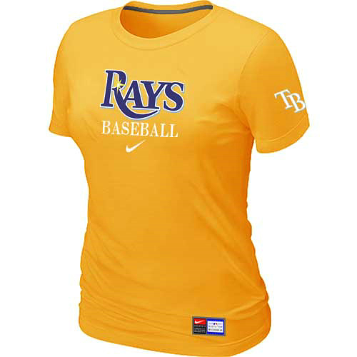 Tampa Bay Rays Nike Women's Yellow Short Sleeve Practice T-Shirt