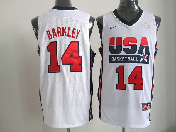 Team USA 14 Barkley White m&n Jerseys