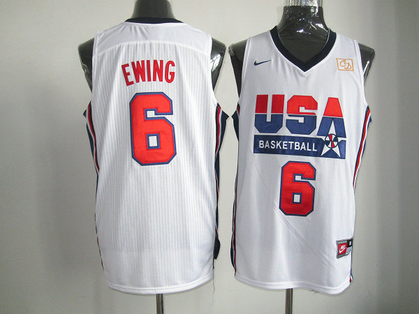Team USA 6 Ewing White m&n Jerseys