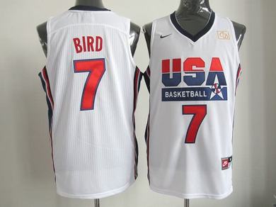 Team USA 7 Bird White m&n Jerseys