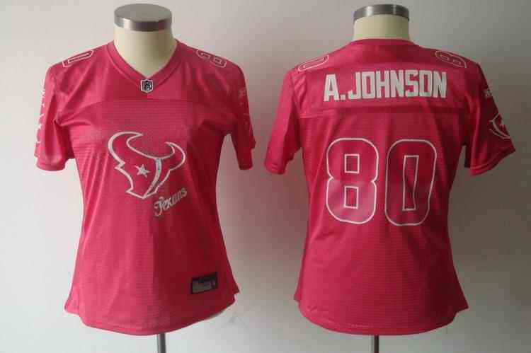 Texans 80 Johnson pink 2011 fem fan women Jerseys