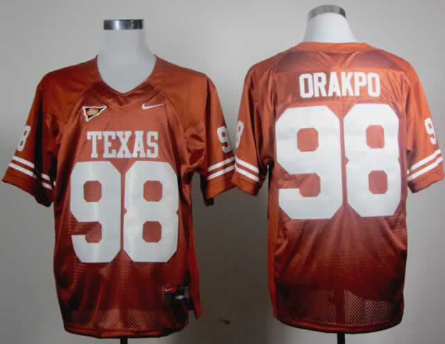 Texas Longhorns 98 Orakpo Burnt Orange Jerseys - Click Image to Close