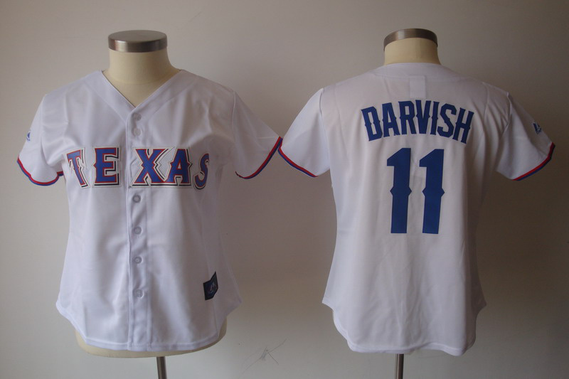 Texas Rangers 11 Darvish White Women Jersey