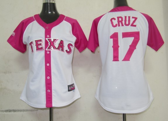 Rangers 17 Cruz Women Pink Splash Fashion Jersey