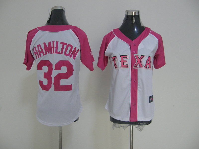 Texas Rangers 32 HAMILTON pink Women Jersey