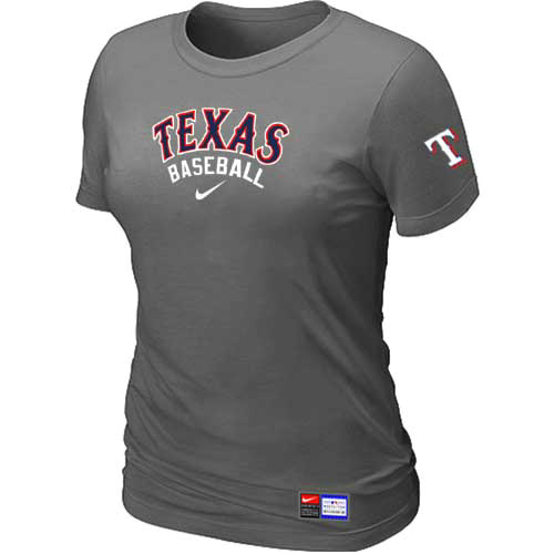 Texas Rangers Nike Women's D.Grey Short Sleeve Practice T-Shirt