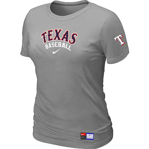Texas Rangers Nike Women's L.Grey Short Sleeve Practice T-Shirt