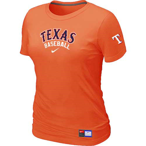 Texas Rangers Nike Women's Orange Short Sleeve Practice T-Shirt
