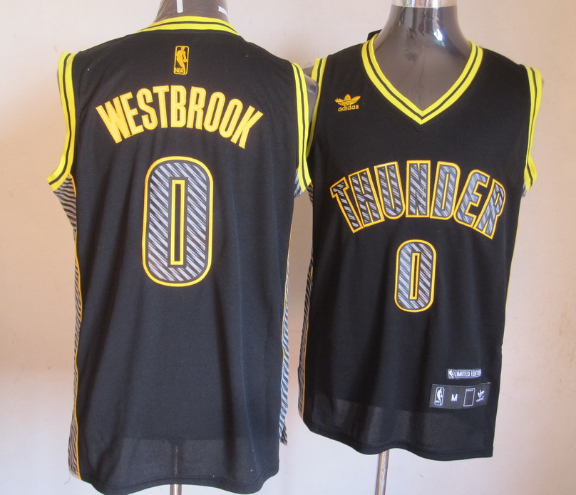 Thunder 0 Westbrook Black Fashion Jerseys