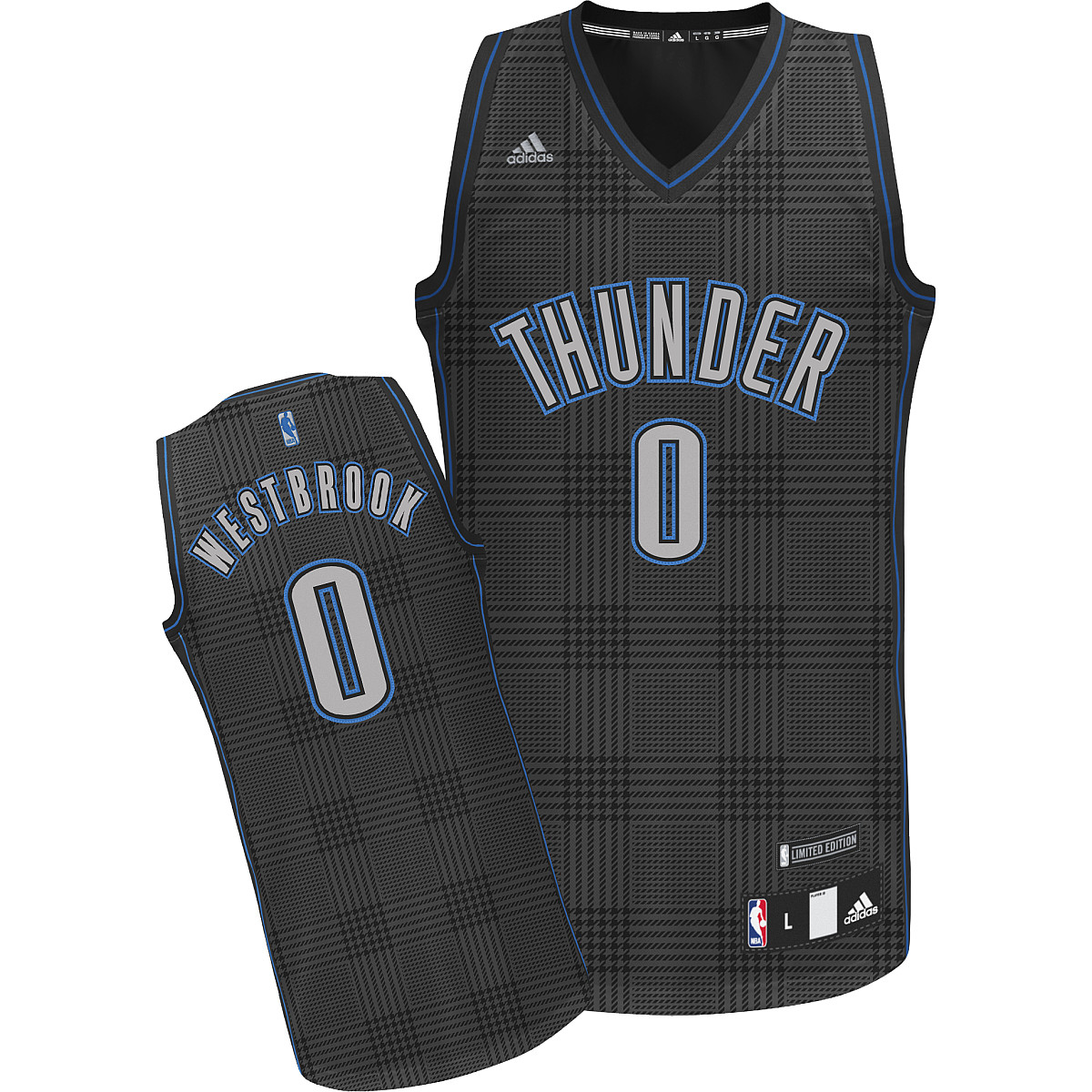 Thunder 0 Westbrook Black Jerseys