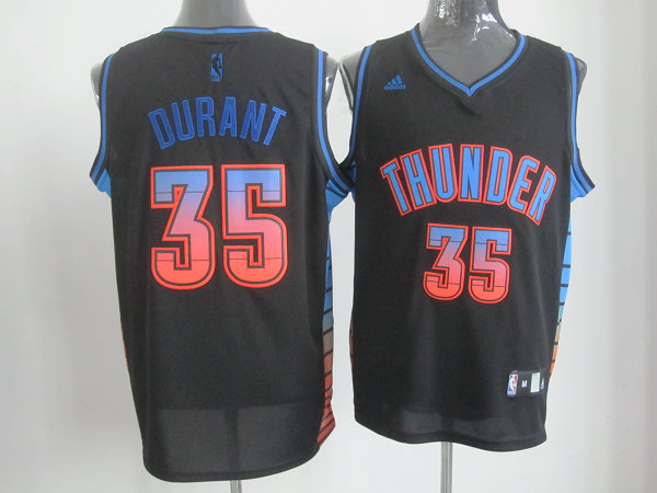Thunder 35 Durant Black Colorful Number Jerseys