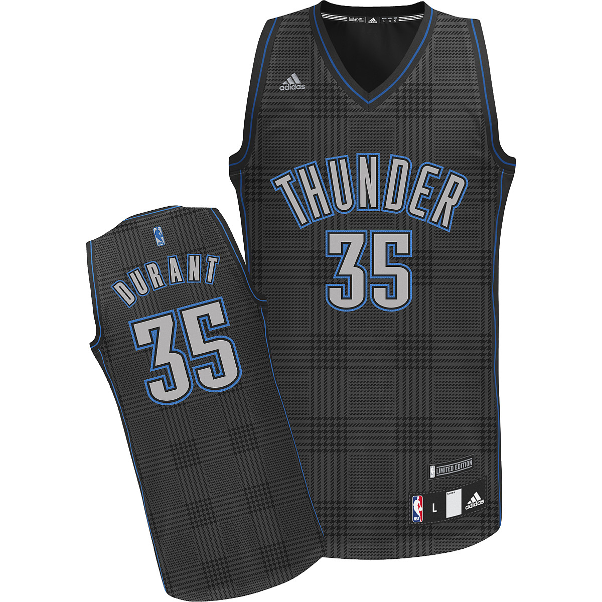 Thunder 35 Durant Black Jerseys