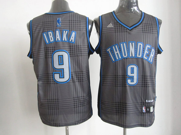 Thunder 9 Ibaka Grey Jerseys