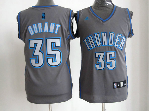Thunders 35 Durant Grey Jersey