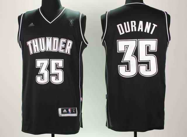 Thunders 35 Durant Black Jerseys