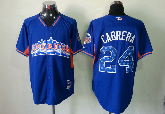Tigers 24 Cabrera blue 2013 All Star Jerseys