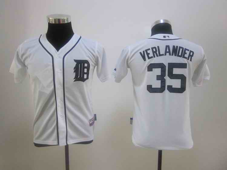 Tigers 35 Verlander white Kids Jersey