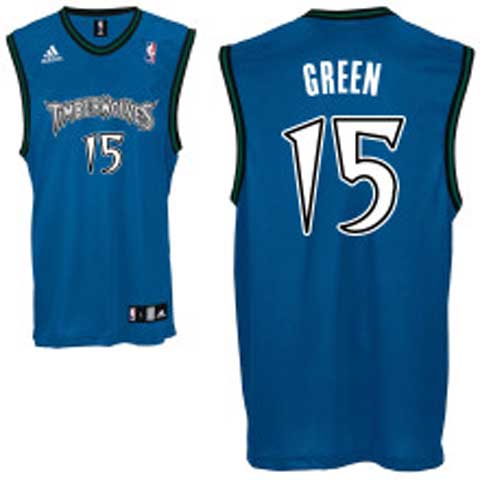 Timberwolves 15 G.Green Blue Jerseys