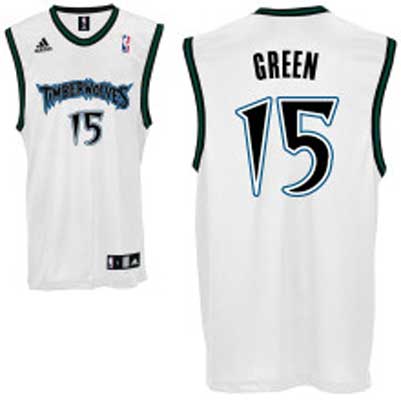 Timberwolves 15 G.Green White Jerseys - Click Image to Close