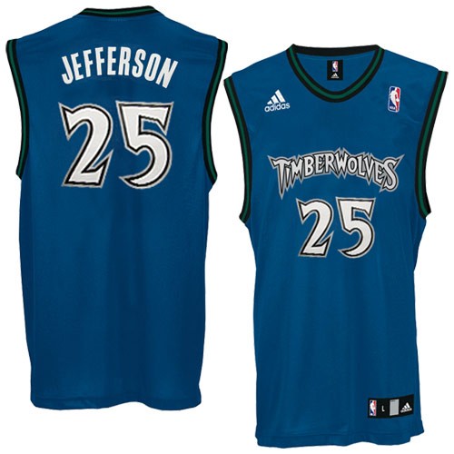Timberwolves 25 Al Jefferson Blue Jerseys