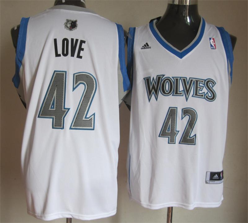 Timberwolves 42 Love White Jerseys - Click Image to Close