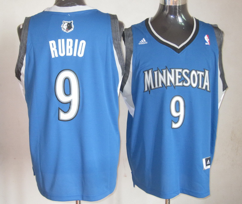 Timberwolves 9 Rubio Blue Jerseys