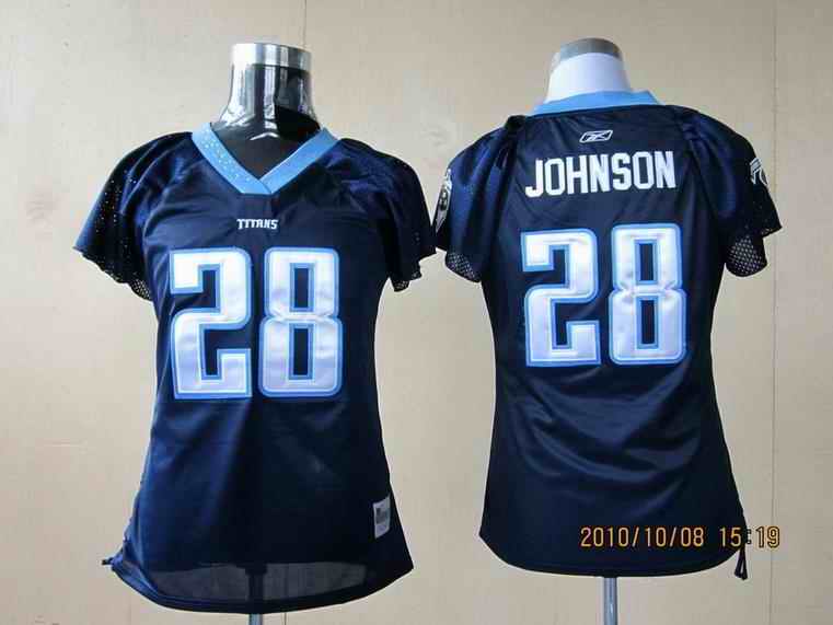 Titans 28 Johnson blue new women Jerseys