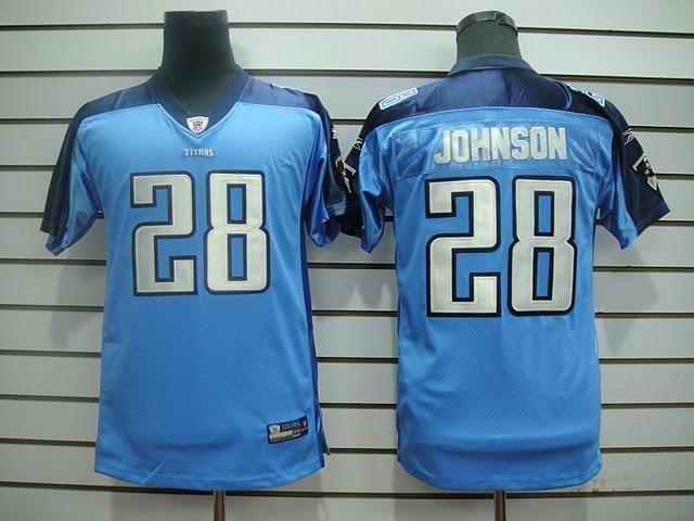 Titans 28 Johnson light blue kids Jerseys