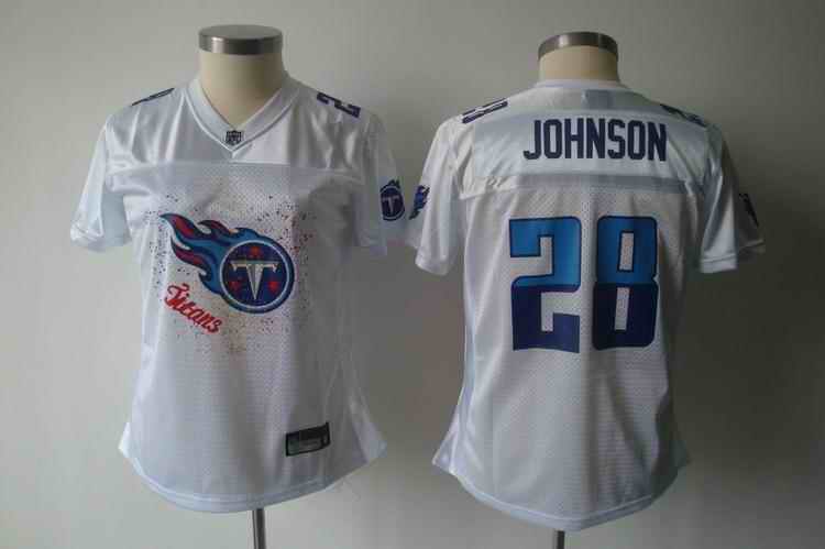 Titans 28 Johnson white 2011 fem fan women Jerseys