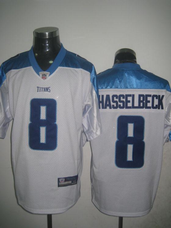 Titans 8 Hasselbeck white Jersey