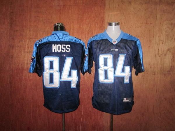 Titans 84 Moss dark blue Jerseys