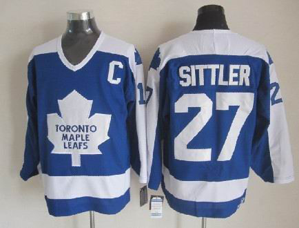 Toronto Maple Leafs 27 Sittler Blue CCM Jerseys