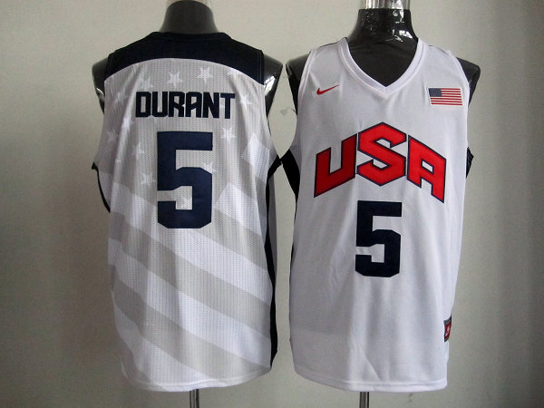 USA 5 Durant White 2012 Jerseys