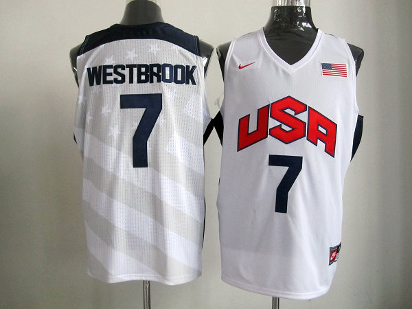 USA 7 Westbrook White 2012 Jerseys
