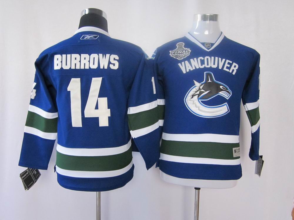 Vancouver Canucks 14 Burrows Blue Youth Jersey