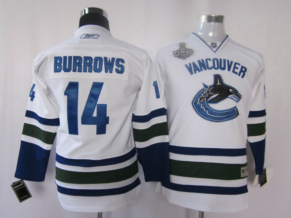 Vancouver Canucks 14 Burrows White Youth Jersey