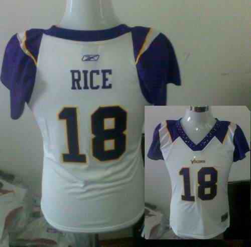 Vikings 18 Rice white women Jerseys