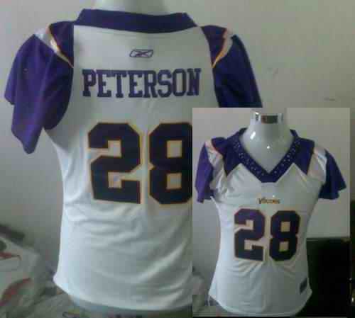 Vikings 28 Peterson white women Jerseys
