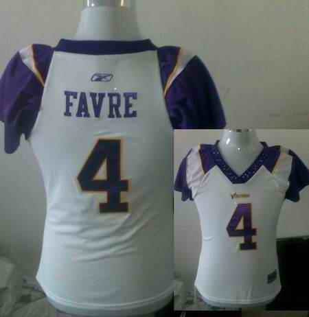Vikings 4 Favre white women Jerseys